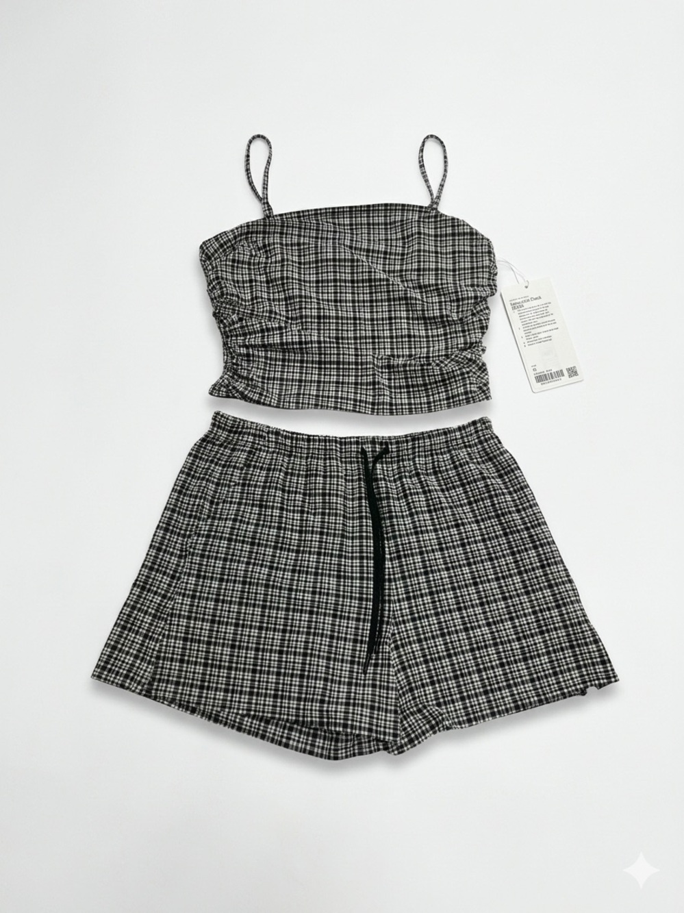 NWT Lululemon Seersucker Check Set Strappy Tank (L) & Shorts (M) BCWK